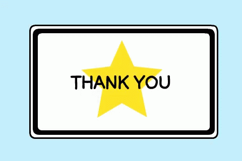 Thank You Sign With Yellow Star
