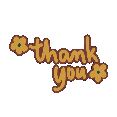 Thank You Sticker With Flowers