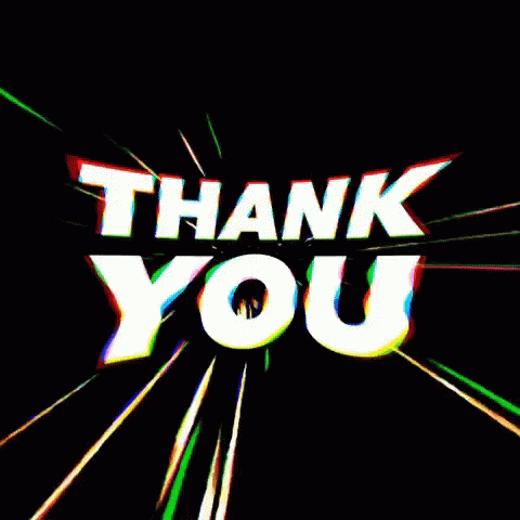 Thank You Surrounded by Green and Red Rays