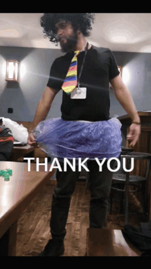 Thank You Thank You Bow Tutu Guy GIF