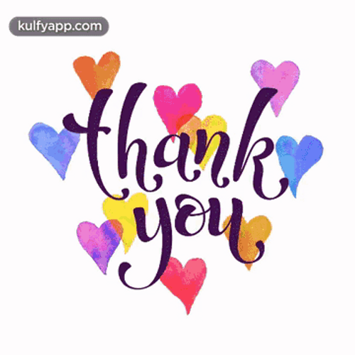 Thank You Thank You Flashing Hearts GIF