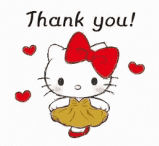 Thank You Thank You Hello Kitty Flying Kiss GIF