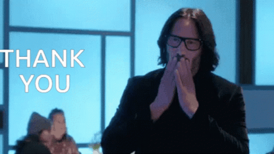 Thank You Thank You Keanu Reeves Flying Kiss GIF