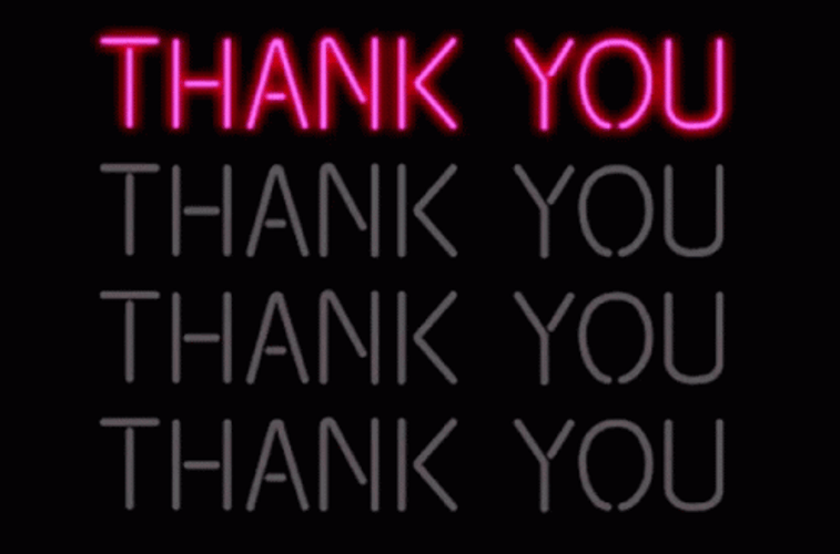 Thank You Thank You Pink Neon Sign GIF