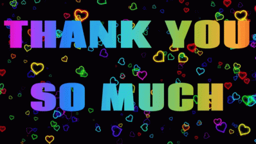 Neon Colors Thank You Very Much Heart GIF