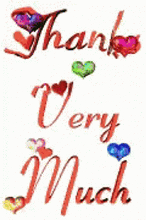 Thank You Very Much Colorful Heart GIF