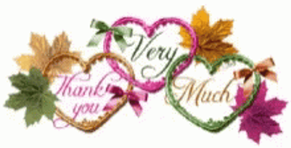 Thank You Very Much Leaves Heart GIF