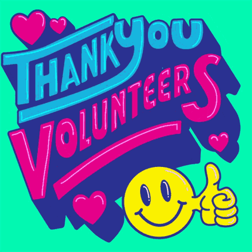Thank You Volunteer Text With Smiley GIF