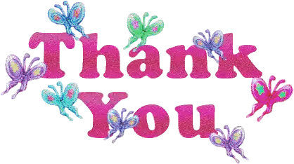 Thank You Word Surrounded by Butterflies