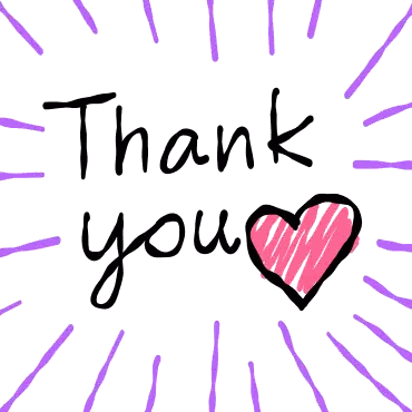 Thank You Words With Pink Heart