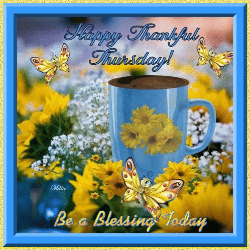 Thankful Thursday Blue And Yellow GIF