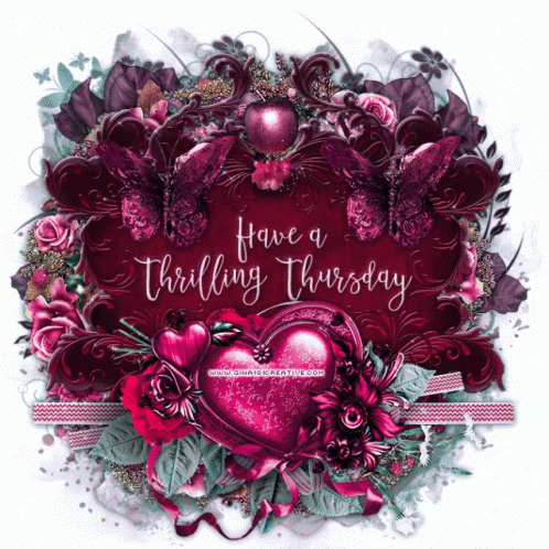 Thankful Thursday Dark Pink Motif GIF
