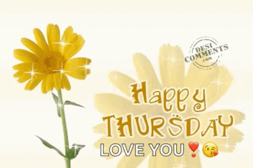 Thankful Thursday Yellow Flower Sparkles GIF