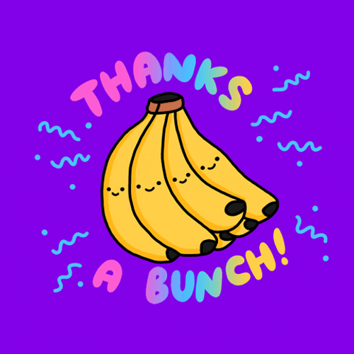 Thanks A Bunch Bananas GIF 