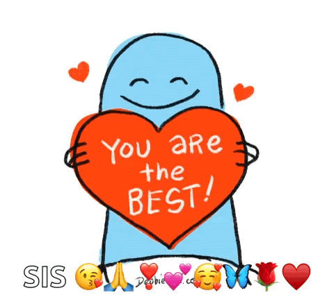 Thanks Girl Blue Character Holding Heart GIF