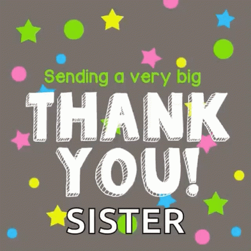 Thanks Girl Text With Floating Shapes GIF