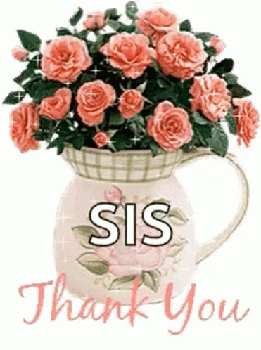 Thanks Girl Vase Of Sparking Flowers GIF