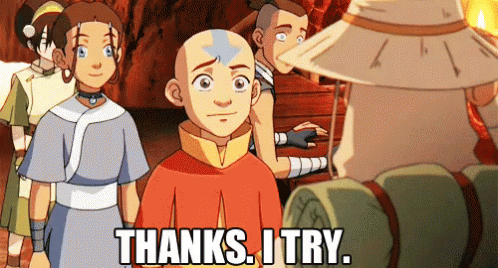 Thanks I Try Aang And Katara Avatar GIF