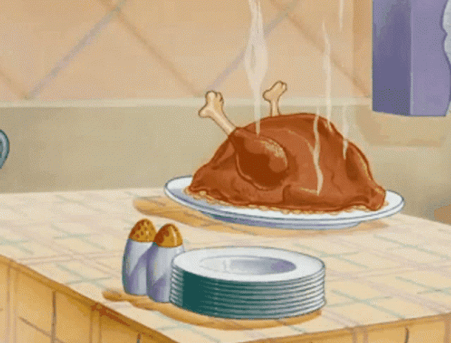 Thanksgiving Cat Jerry Pulled A  Leg GIF