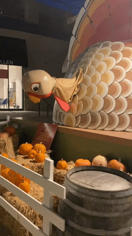 Thanksgiving Dancing Turkey Statue GIF