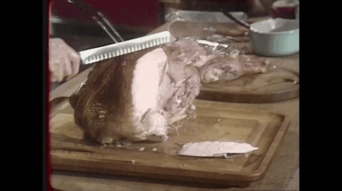 Thanksgiving Dinner Cutting Turkey GIF
