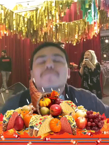 Thanksgiving Dinner Guy Can't Wait To Eat GIF