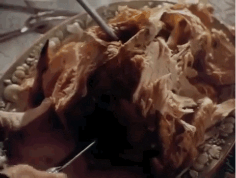 Thanksgiving Dinner Home For Holidays Chicken Accidentally Flung GIF