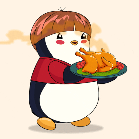 Thanksgiving Dinner Of Pudgy Penguins GIF