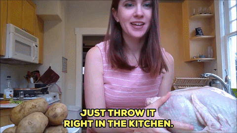 Thanksgiving Funny Throw It Right Turkey GIF