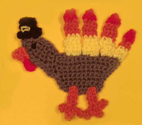 Thanksgiving Funny Turkey Crochet Motion GIF