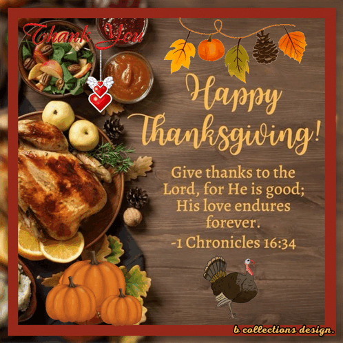 Thanksgiving Turkey with 1 Chronicles 16:34
