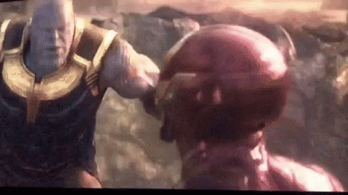 Thanos and Iron Man Fighting Avengers Infinity War