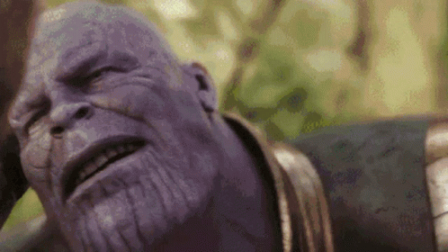 Thanos Close-Up Eyes Closed Mouth Open