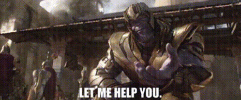 Thanos From Avengers : Age Of Ultron Is Giving A Thumbs Up And Saying `` Let Me Help You '' . GIF