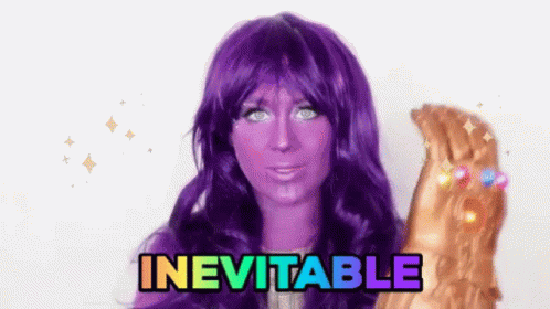 Thanos I Am Inevitable Purple Lady Parody GIF