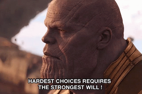 Thanos Infinity War Hardest Choices Require Strongest Will GIF