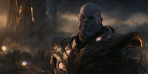 Thanos Says I 'M Gonna Enjoy It Very Very Much In Front Of A Dark Background GIF