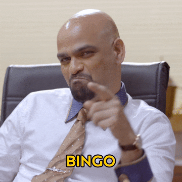 That's A Bingo Man Sitting On Office Chair GIF