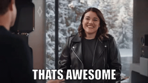 That's Awesome Black Leather Jacket Happy Girl GIF