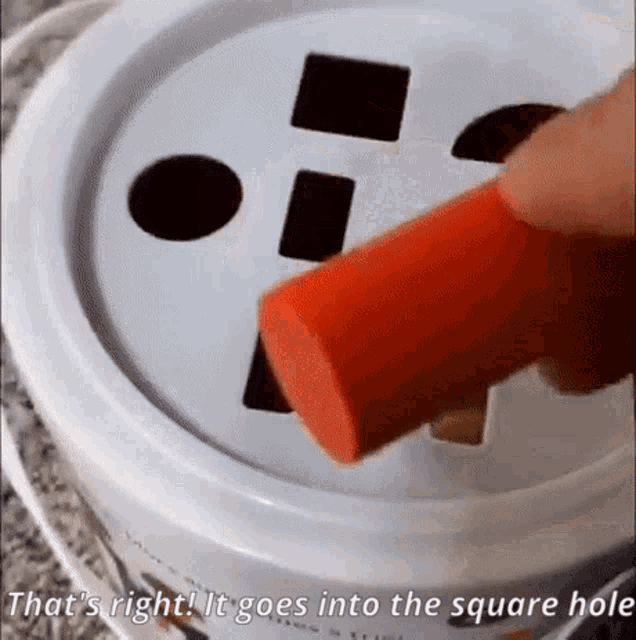 That's Right Into The Square Hole Shapes GIF