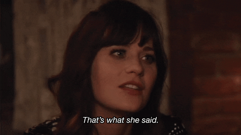 That's What She Said Zooey Deschanel GIF