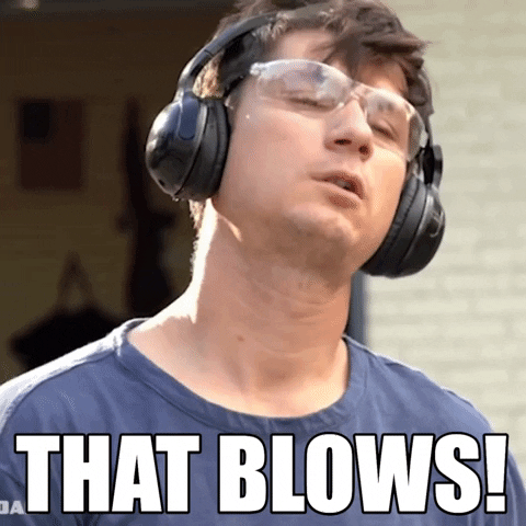 That Sucks Man Wearing Safety Goggles GIF