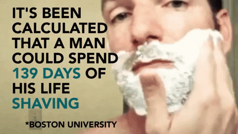 Thats A Man Shaving His Beard GIF