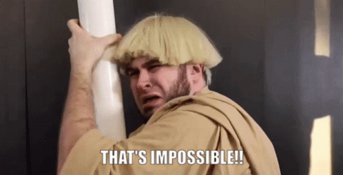 Thats Impossible Man With Blonde Wig GIF