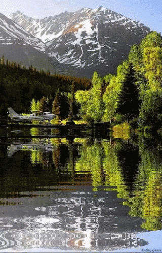 Thawing Mountain Scene GIF