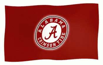 The Alabama Crimson Tide Logo Is On A Red Background GIF