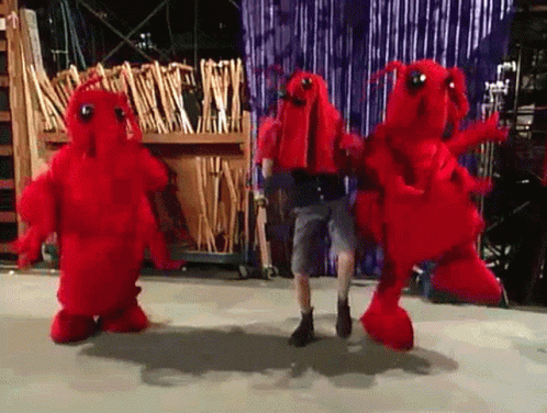 The Amanda Show Dancing Lobster Costume GIF