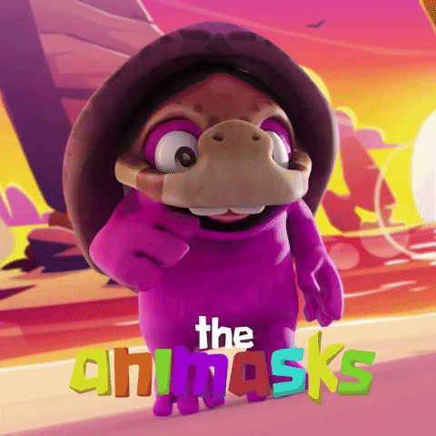 The Animasks Purple Turtle Dancing GIF