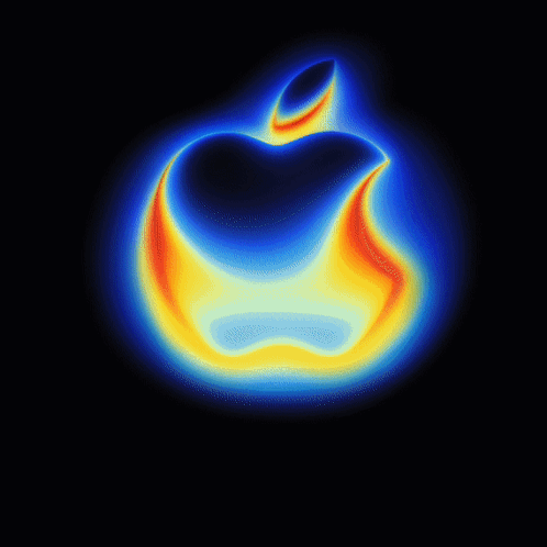 The Apple Logo Is Glowing In The Dark GIF