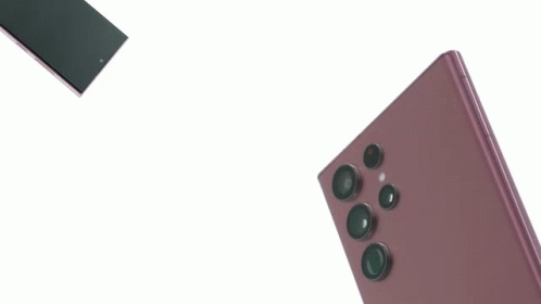 The Back Of A Purple Phone With The Words Multi-Camera On It GIF